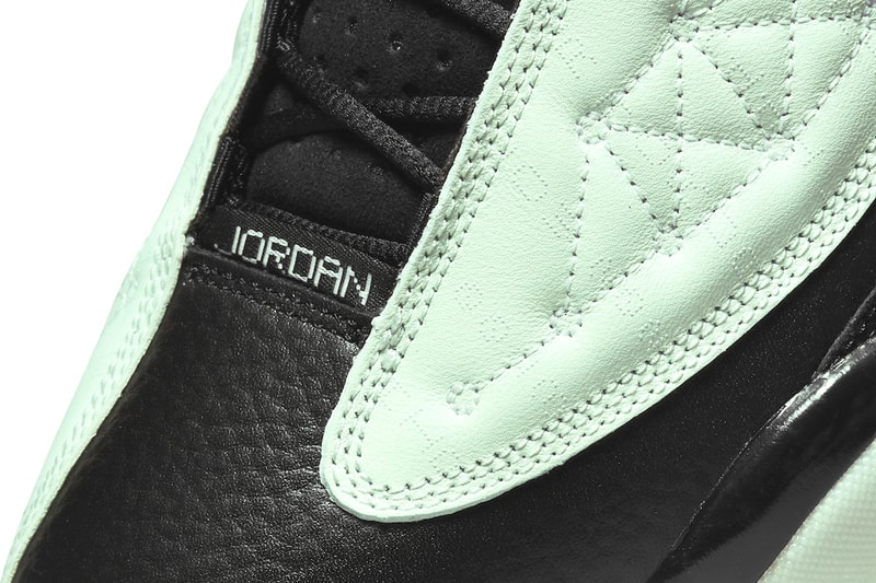 Jordan 13 Low singles day glow in the dark official images mint barley green matte black 200 USD two tone nubuck 1111 Low 