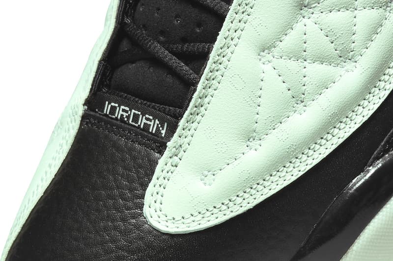 Jordan 13 Low singles day glow in the dark official images mint barley green matte black 200 USD two tone nubuck 1111 Low