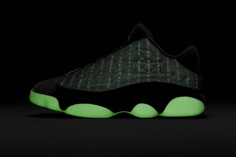 Jordan 13 Low singles day glow in the dark official images mint barley green matte black 200 USD two tone nubuck 1111 Low 