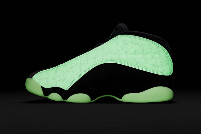 Jordan 13 Low singles day glow in the dark official images mint barley green matte black 200 USD two tone nubuck 1111 Low 
