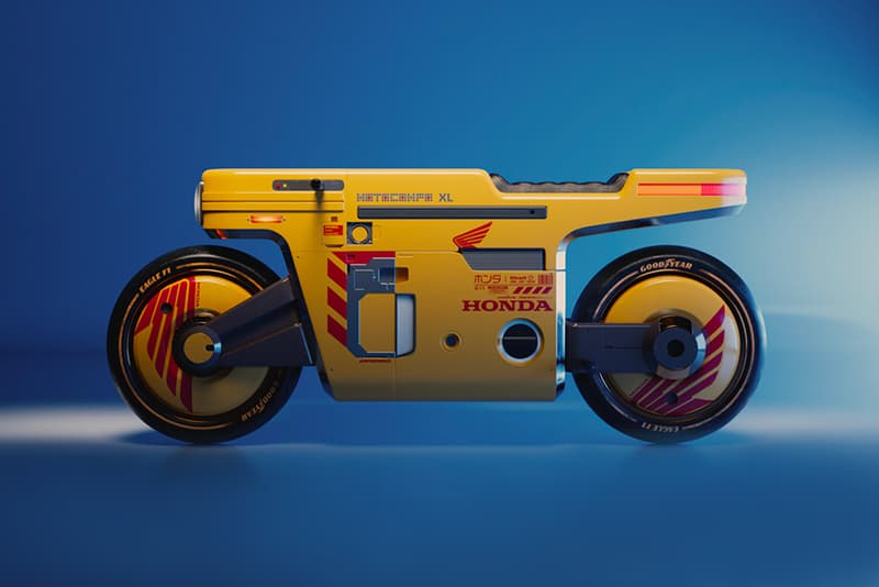 allan williams honda motocompo XL cafe racer motorcycle render Honda City 90s Retro cyberpunk industrial render scooters motorcycles