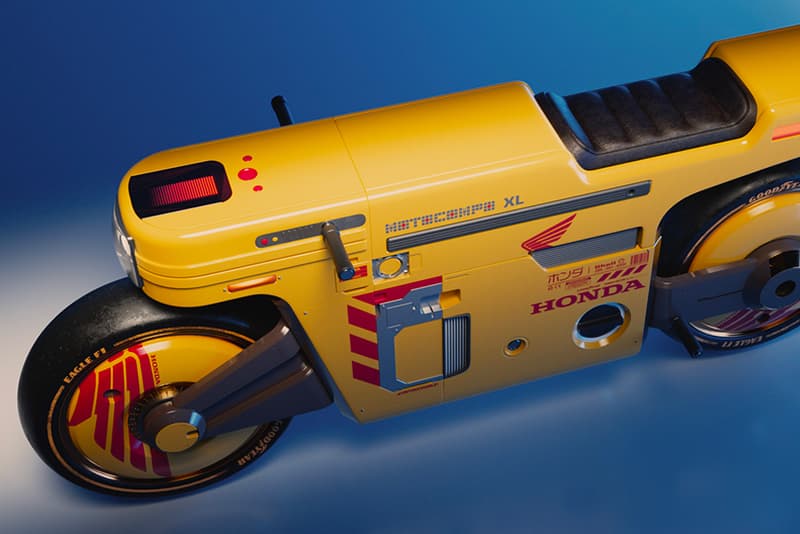 allan williams honda motocompo XL cafe racer motorcycle render Honda City 90s Retro cyberpunk industrial render scooters motorcycles