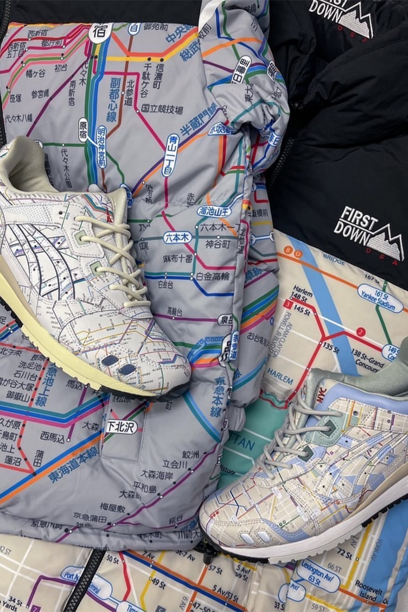 atmos First Down ASICS' GEL-Lyte III Collab 2021 Tokyo Subway & NYC Subway Pack