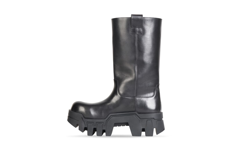 Balenciaga Bulldozer Boot Black Vegetal Calfskin Leather Demna Gvasalia Fall Winter 2021 FW21 