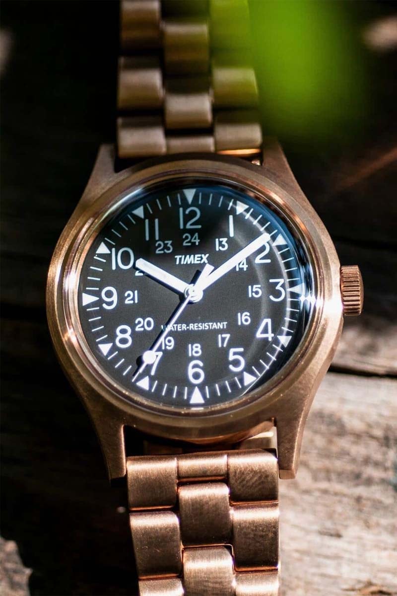 beams timex camper copper finish stainless steel vintage inspired retro watch timepiece accessories 