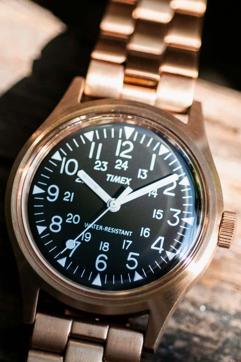 beams timex camper copper finish stainless steel vintage inspired retro watch timepiece accessories 