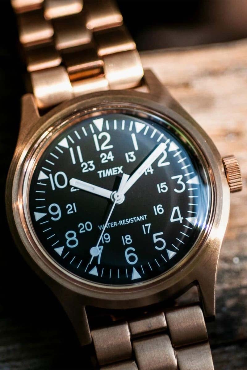 beams timex camper copper finish stainless steel vintage inspired retro watch timepiece accessories 
