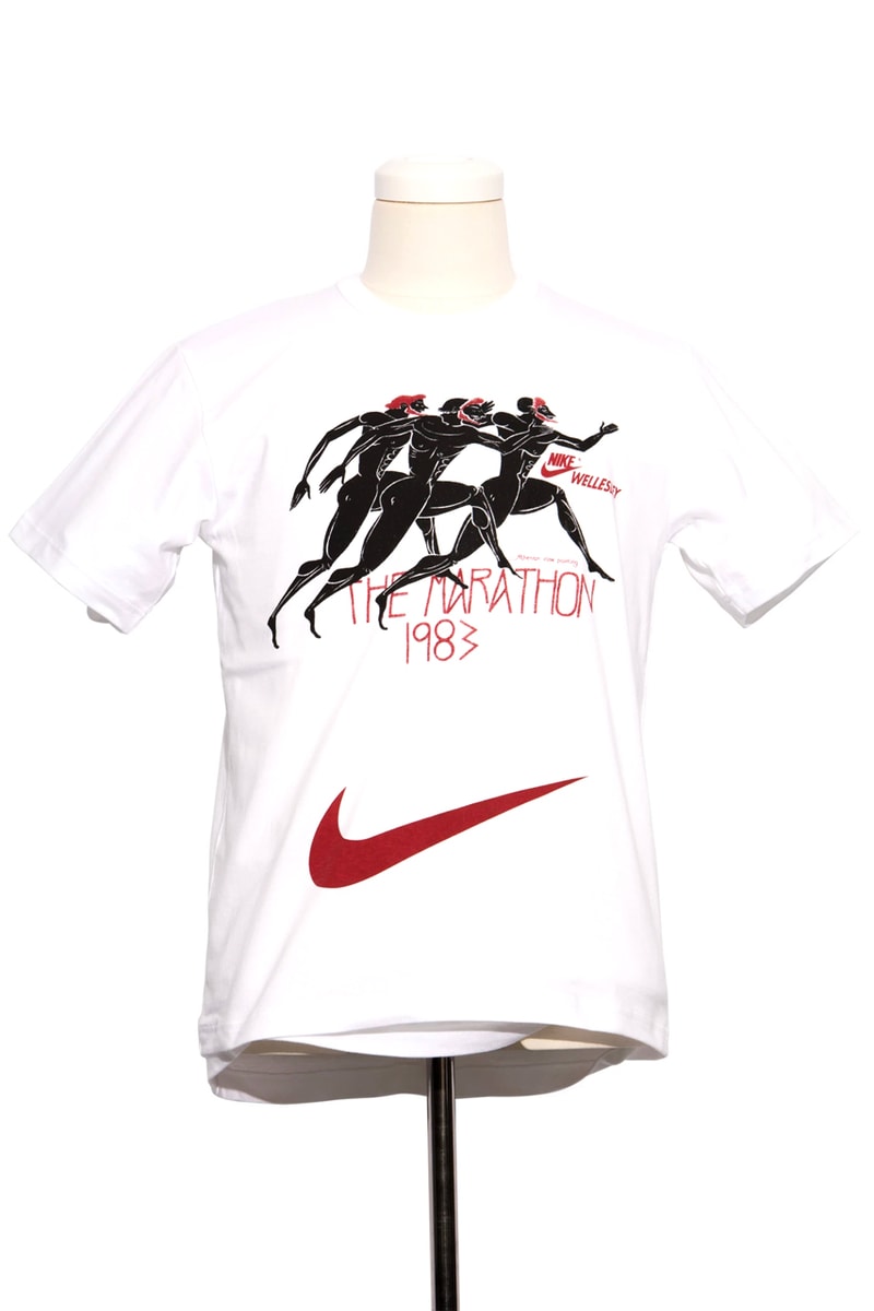 BLACK Comme des Garçons x Nike Vintage Graphic Running T-Shirts Tee Collection Collaboration Dover Street Market London DSML Release Information Rei Kawakubo Swoosh