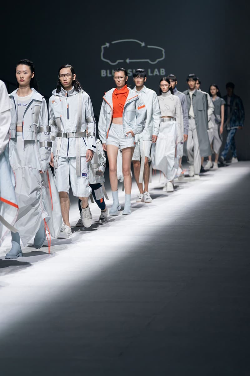 nio life blue sky lab recycling upcycling sustainable fashion shanghai fashion week collection exclusive china runway