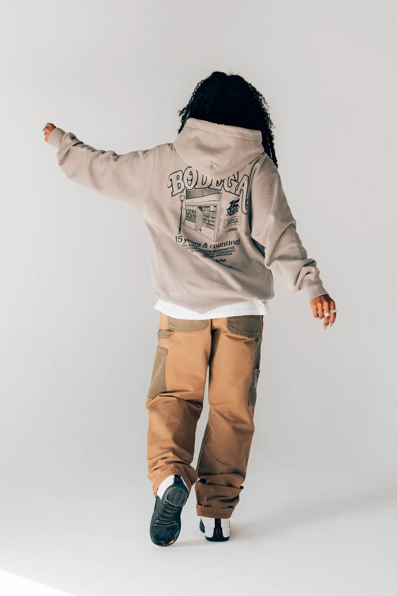 Bodega fall winter 2021 fw21 lookbook drop 1 drop 2 autumn t shirts beanies workwear flannel tweed baseball caps socks sling bag dsptch trail shoe retro release info 