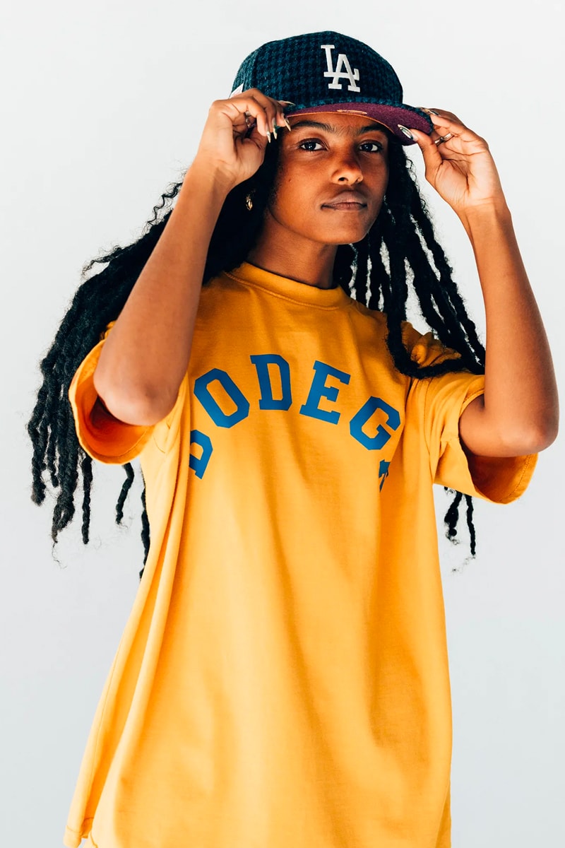 Bodega fall winter 2021 fw21 lookbook drop 1 drop 2 autumn t shirts beanies workwear flannel tweed baseball caps socks sling bag dsptch trail shoe retro release info 