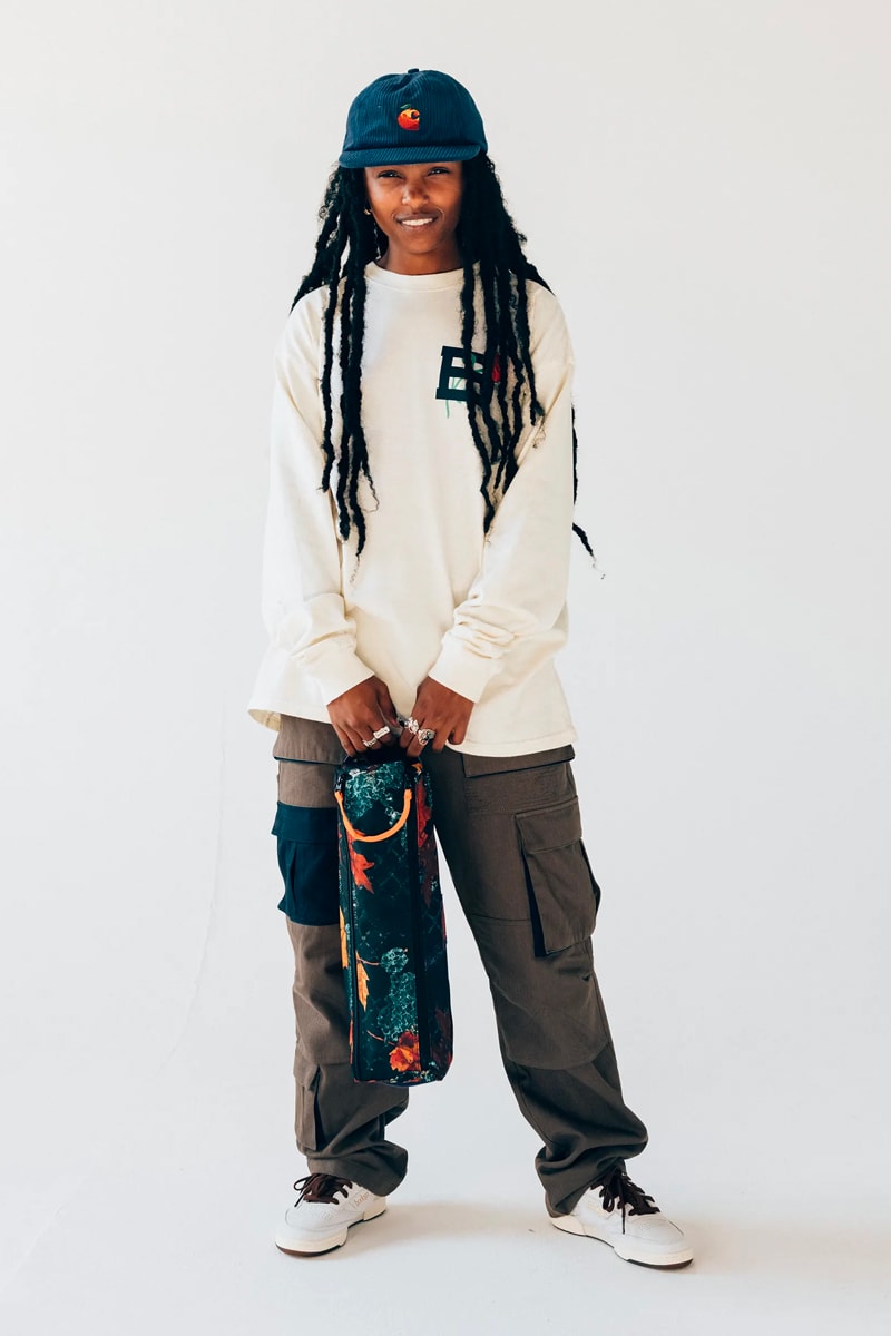 Bodega fall winter 2021 fw21 lookbook drop 1 drop 2 autumn t shirts beanies workwear flannel tweed baseball caps socks sling bag dsptch trail shoe retro release info 