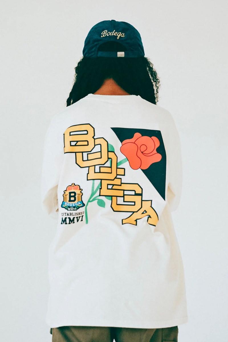 Bodega fall winter 2021 fw21 lookbook drop 1 drop 2 autumn t shirts beanies workwear flannel tweed baseball caps socks sling bag dsptch trail shoe retro release info 