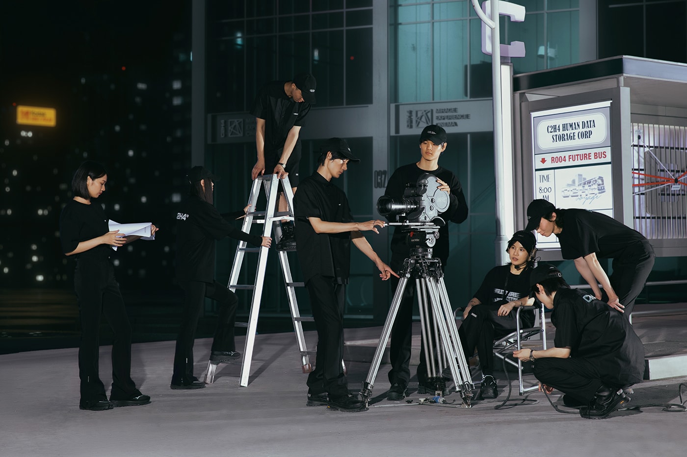 C2H4 Has Released Conceptual Film Future City Uniform for FW21 yixi chen future city shanghai formal work apparel black video release