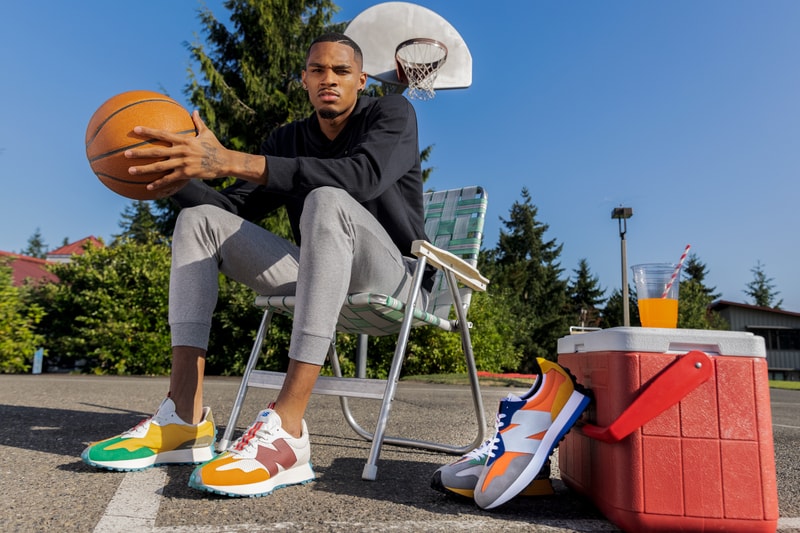 Dejounte Murray Foot Locker New Balance 327 Heat Up Collection Info NBA San Antonio Spurs 