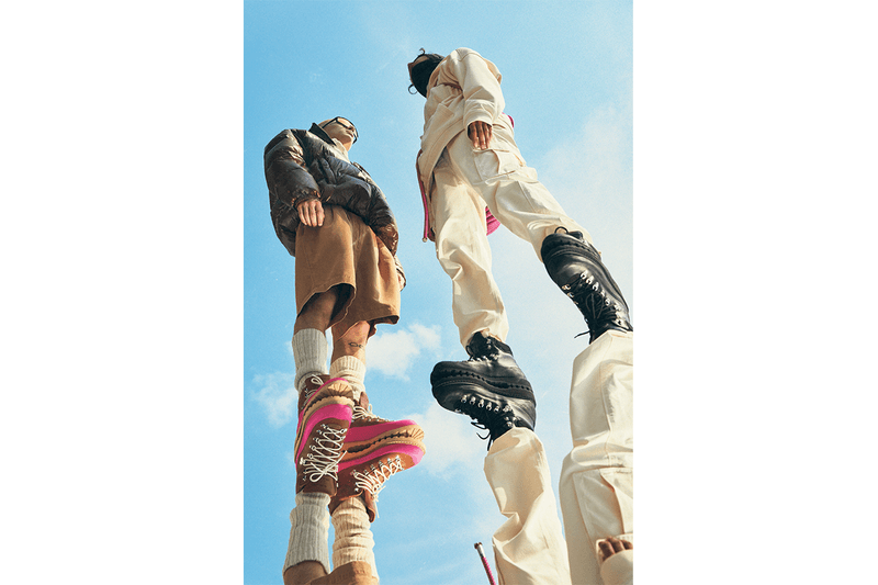 diemme gant collaboration collab collection apparel neon color puffer jacket hiking boot christopher bastin womenswear unisex creative director