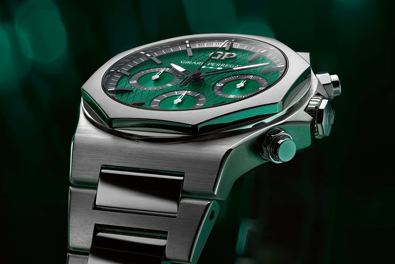 Girard-Perregaux Laureato Chronograph Aston Martin Edition Features British Racing Green Crosshatched Dial