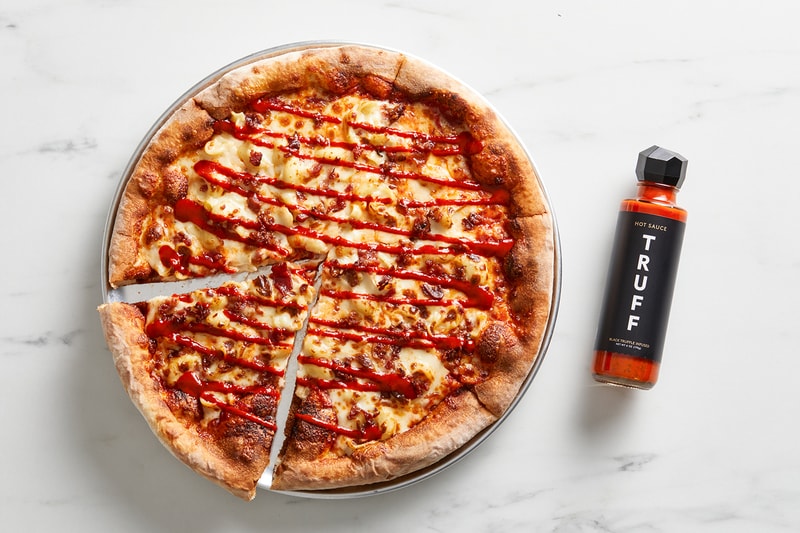 Gopuff Truff Pizza Launch Info Truffle Hot Sauce Ricotta and Mushroom Bacon Mac Cheese Cauliflower Gluten-Free Sausage Taste Review