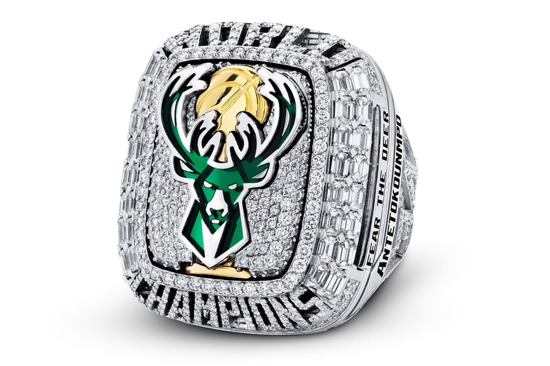 Jason of Beverly Hills Giannis Antetokounmpo Milwaukee Bucks championship ring pendant diamonds jewelry 