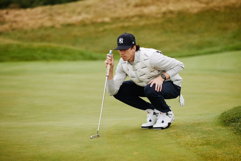 J. Lindeberg HYPEGOLF fashion style sports golf wear collection capsule fall winter 21  Aim Higher Gradient Tech™, Active Mesh™ and The Elements™ Cotton Elite, Tech Wool and Soft Jersey Brushed BlueSign® or Oekotex® certified contrasting fabrics, refined practicalities and a mix of, neutral and strong, bright color options waterproof hybrid jacket with PrimaLoft® padding