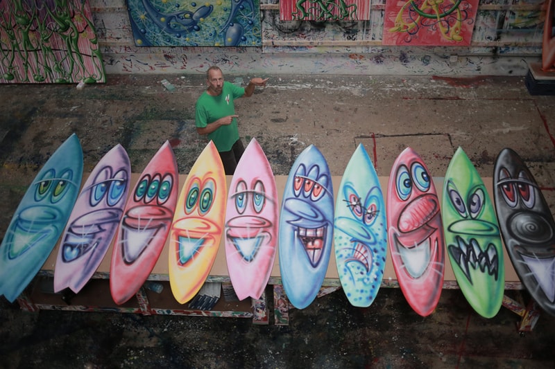 Kenny Scharf Parley for the Oceans Surfboards Art