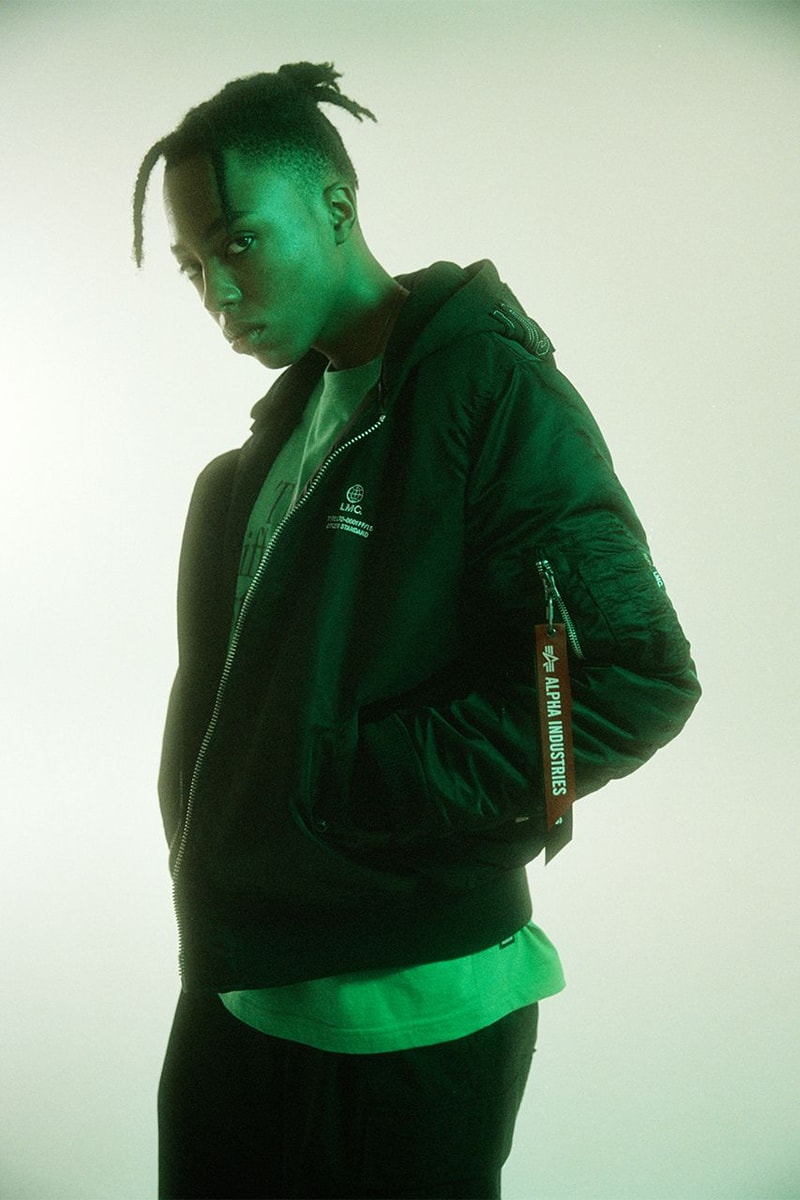lost management cities alpha industries first collaboration three types of outwear hooded ma-1 jacket french terry US navy deck jacket memorial deck jacket sherpa mod jacket stitching lookbook release info