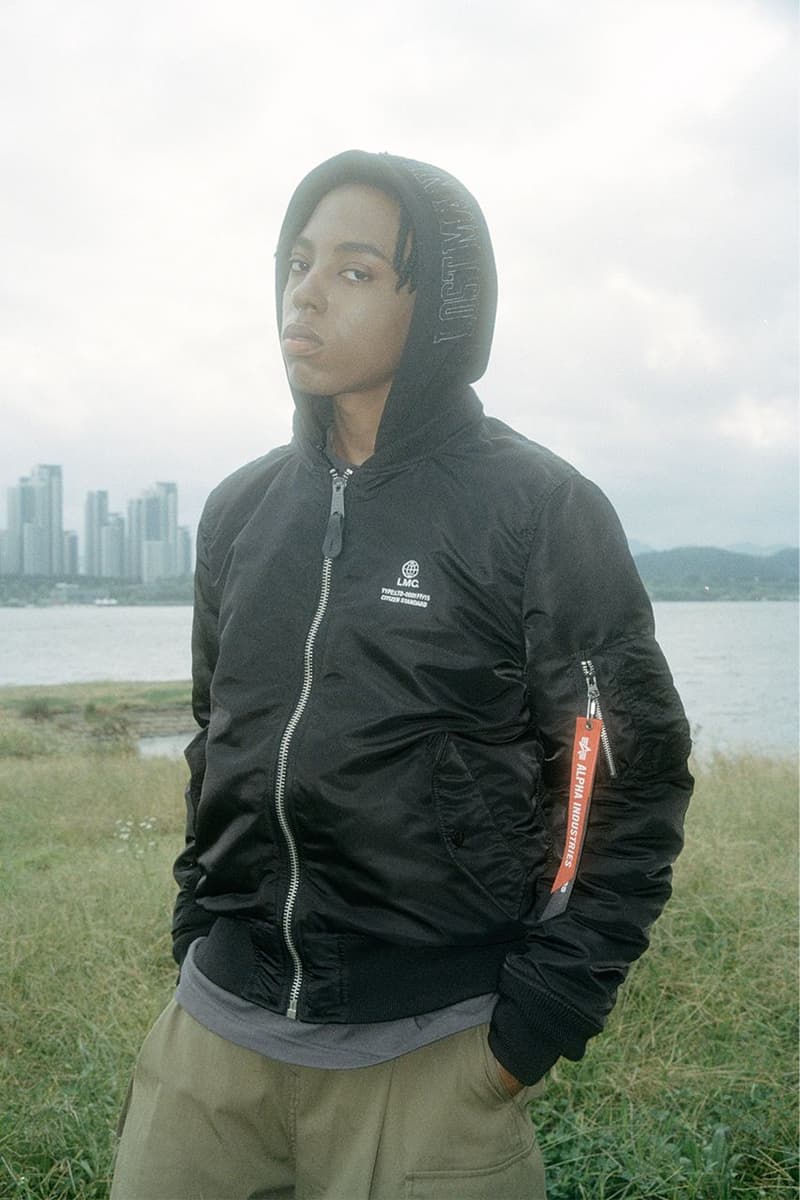 lost management cities alpha industries first collaboration three types of outwear hooded ma-1 jacket french terry US navy deck jacket memorial deck jacket sherpa mod jacket stitching lookbook release info