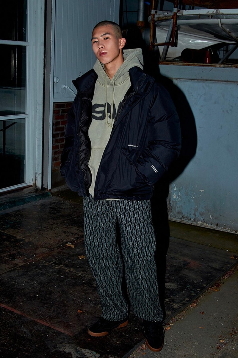 LMC lost management cities releases winter 2021 lookbook collection fleece jackets lightweight padding eco-friendly materials outwear puffer varsity layering mohair cardigan knit velour tracksuit two installments october 5 release info