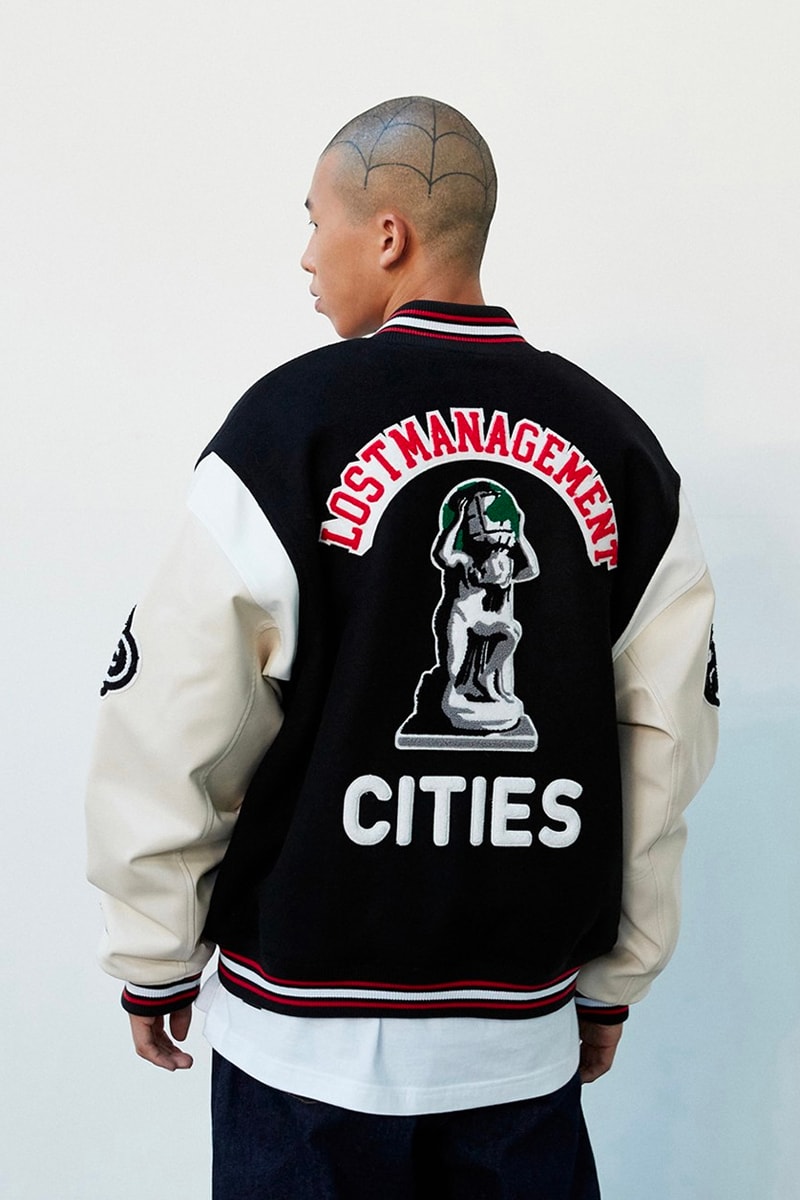 LMC lost management cities releases winter 2021 lookbook collection fleece jackets lightweight padding eco-friendly materials outwear puffer varsity layering mohair cardigan knit velour tracksuit two installments october 5 release info