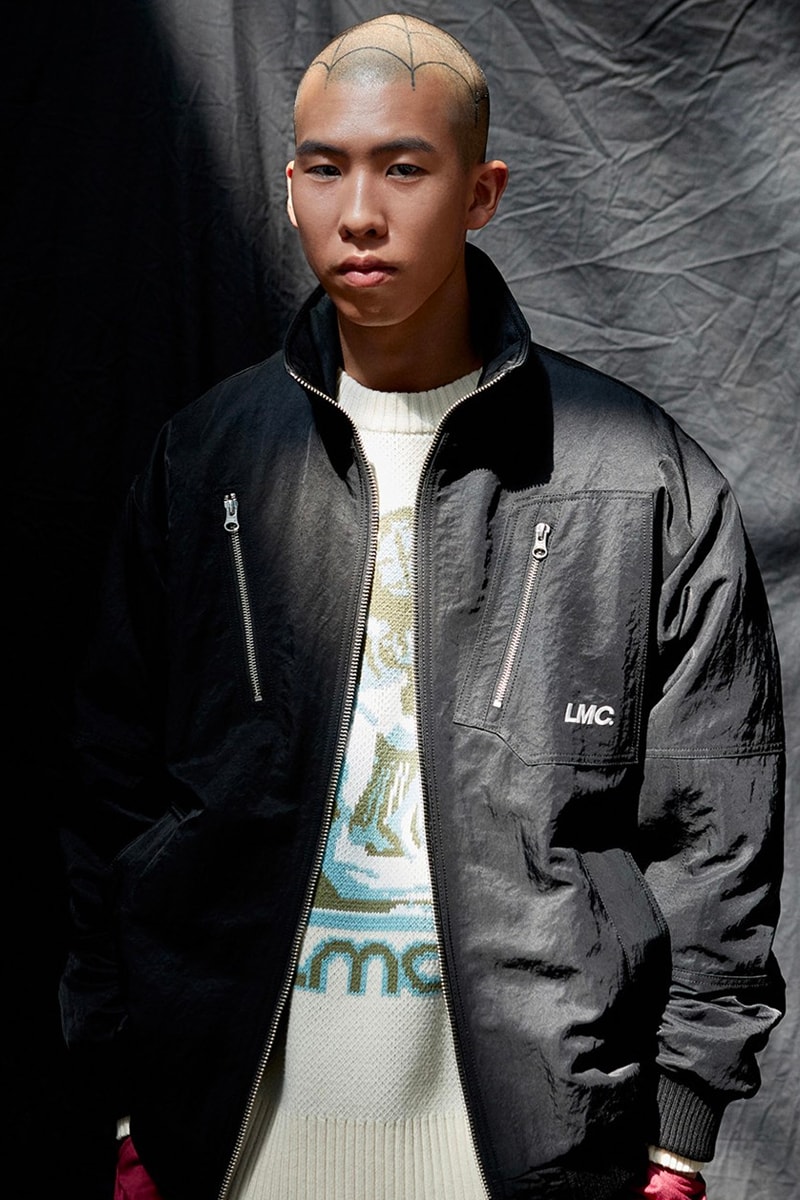 LMC lost management cities releases winter 2021 lookbook collection fleece jackets lightweight padding eco-friendly materials outwear puffer varsity layering mohair cardigan knit velour tracksuit two installments october 5 release info