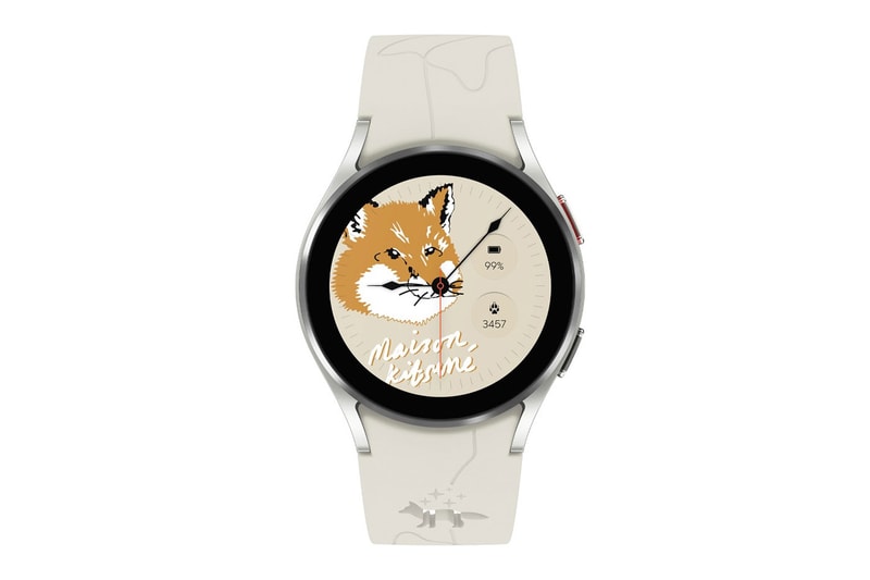 samsung electronics maison kitsune fox logo galaxy watch 4 galaxy buds 2 trendy chic wearables moonrock beige smart watch stardust gray leather stars sparkle earbud ANC october 20 release date info