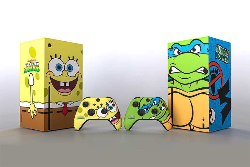 xbox series x custom console microsoft nickelodeon all star brawl spongebob squarepants teenage mutant ninja turtles special edition 