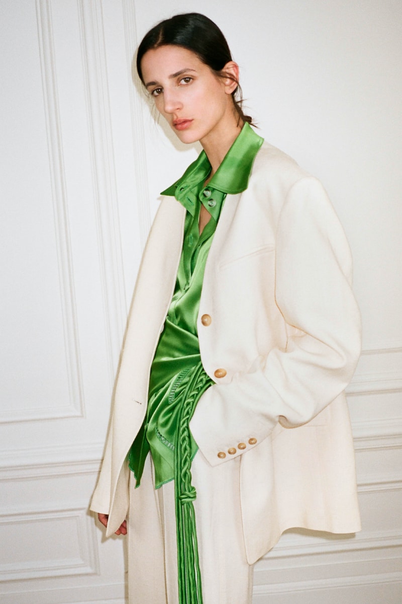 Nanushka Spring/Summer 2022 Lookbook Collection sandra sandor paris fashion week ss22 slip satin collection 