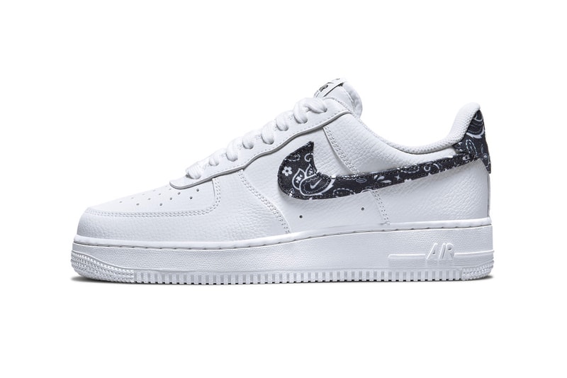 Take an Official Look at the Nike Air Force 1 Low "Black Paisley" DH4406-101 release info footwear sneakers nike air force 1