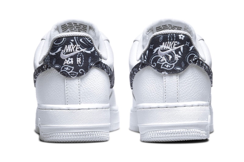 Take an Official Look at the Nike Air Force 1 Low "Black Paisley" DH4406-101 release info footwear sneakers nike air force 1