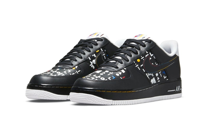 Nike Air Force 1 lows hangul hangeul day south korea language black white cream text design pattern dot womens exclusive red blue yellow