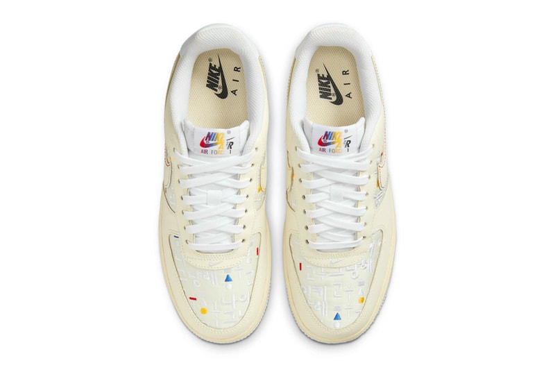 Nike Air Force 1 lows hangul hangeul day south korea language black white cream text design pattern dot womens exclusive red blue yellow