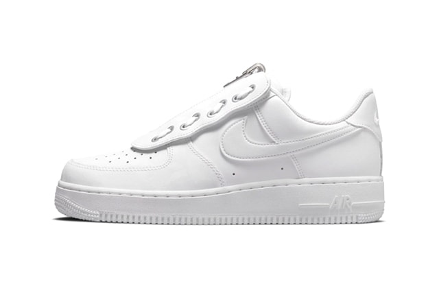 Nike Air Force 1 Low Shroud DC8875 100 metallic swoosh zippers white leather chrome eyestay rubber sneakers release info