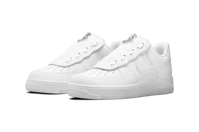 Nike Air Force 1 Low Shroud DC8875 100 metallic swoosh zippers white leather chrome eyestay rubber sneakers release info