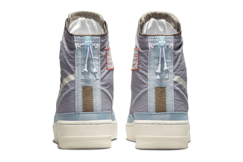 Official Images Nike Air Force 1 Shell Provence Purple new colorway colder months waterproof  fan white sail lace toggle 2021 DO7450-511 release info price