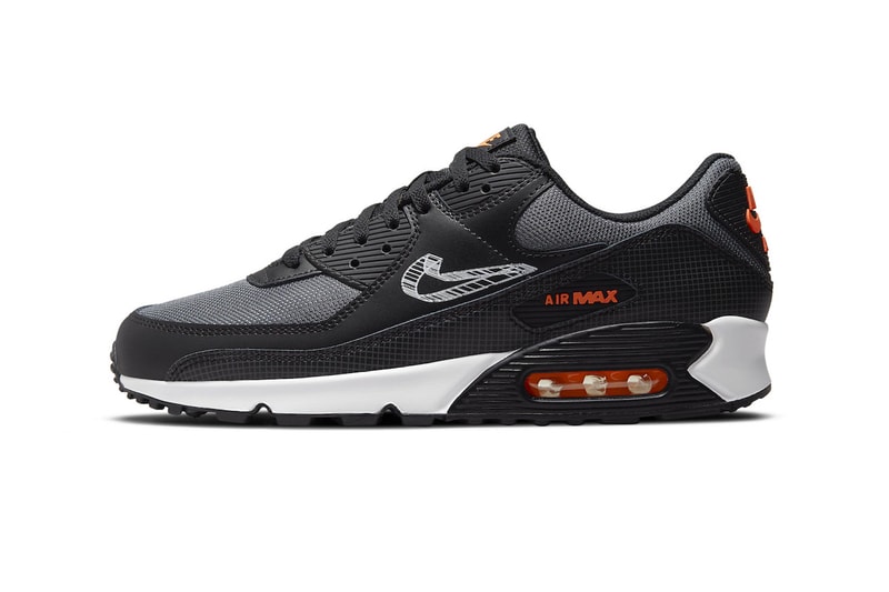 Nike Air Max 90 DR5642-001 Release Date 3D swooshes footwear sneaker shoes leather mesh gray black orange