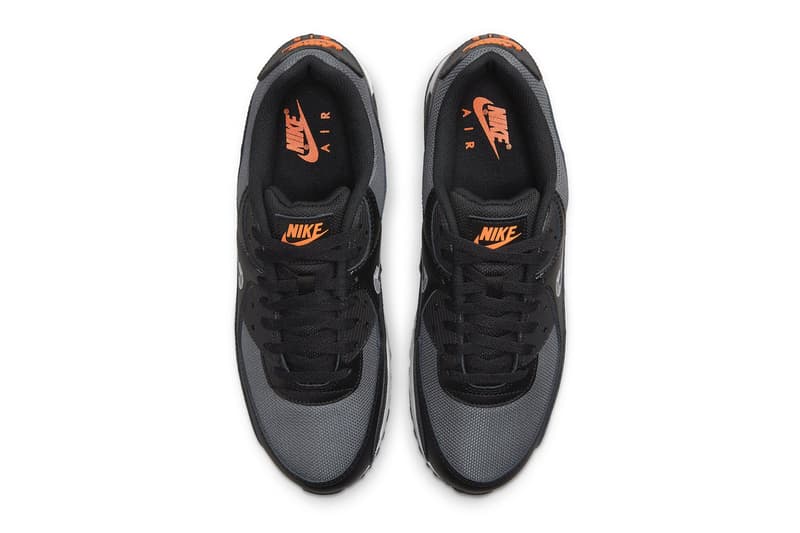 Nike Air Max 90 DR5642-001 Release Date 3D swooshes footwear sneaker shoes leather mesh gray black orange