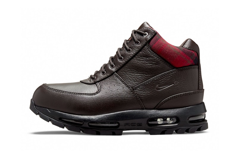 Nike Air Max Goadome SE “Shadow Brown” Release Info footwear swoosh leather textile tartan plaid black shadow brown dc8868-200