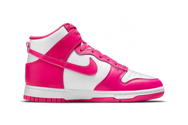 hot pink and white dunks