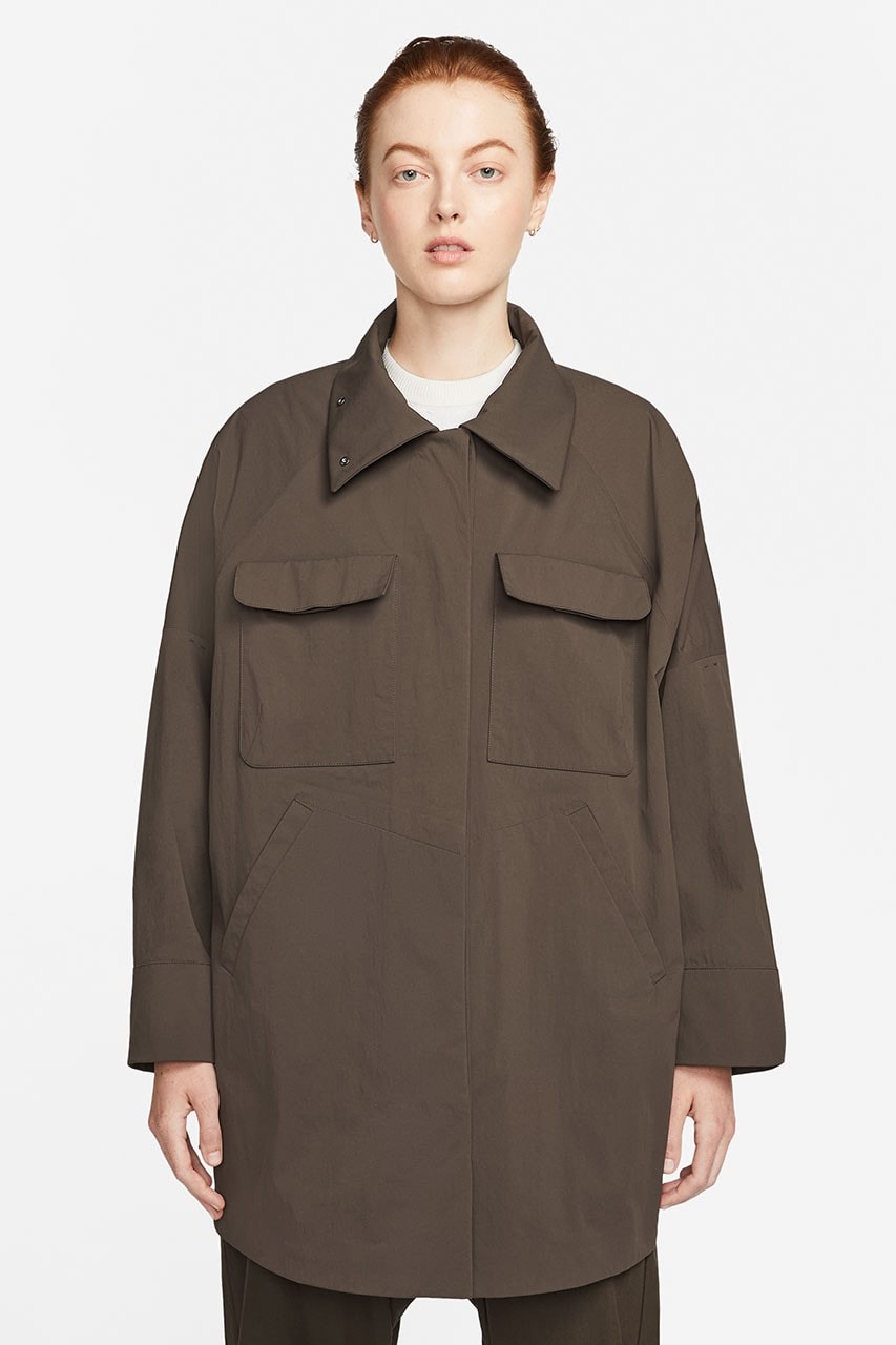 Nike Every Stitch Considered Collection Release Info fashion swoosh Button-up bonded jackets parkas woven joggers sportswear beige white brown olive