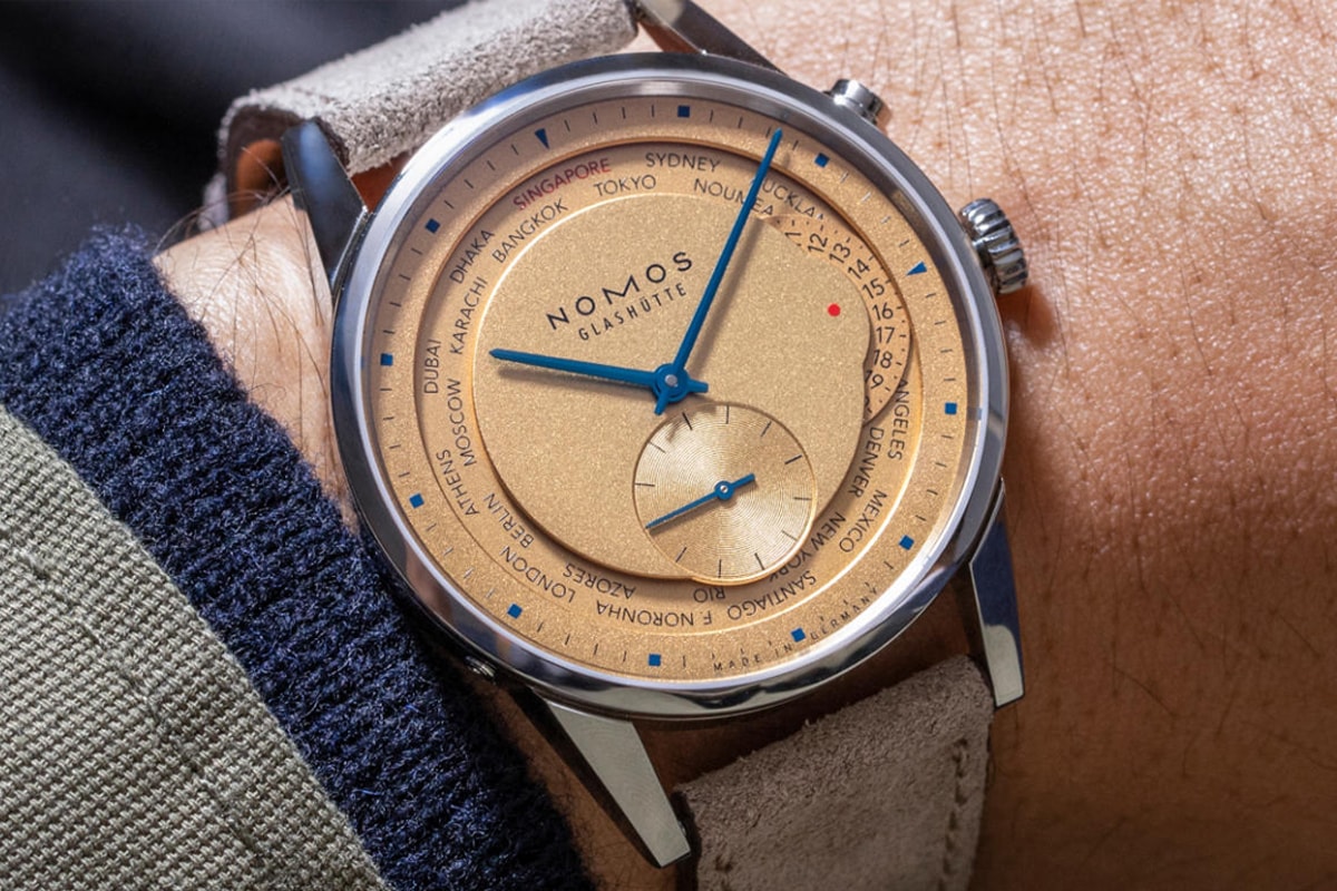 the hour glass nomos zurich worldtimer watch timezones timepiece limited edition 
