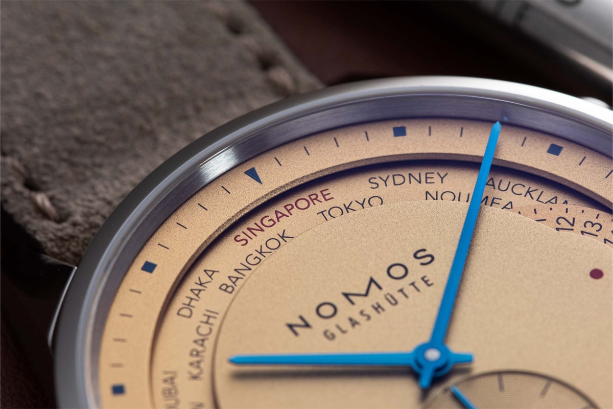 the hour glass nomos zurich worldtimer watch timezones timepiece limited edition 