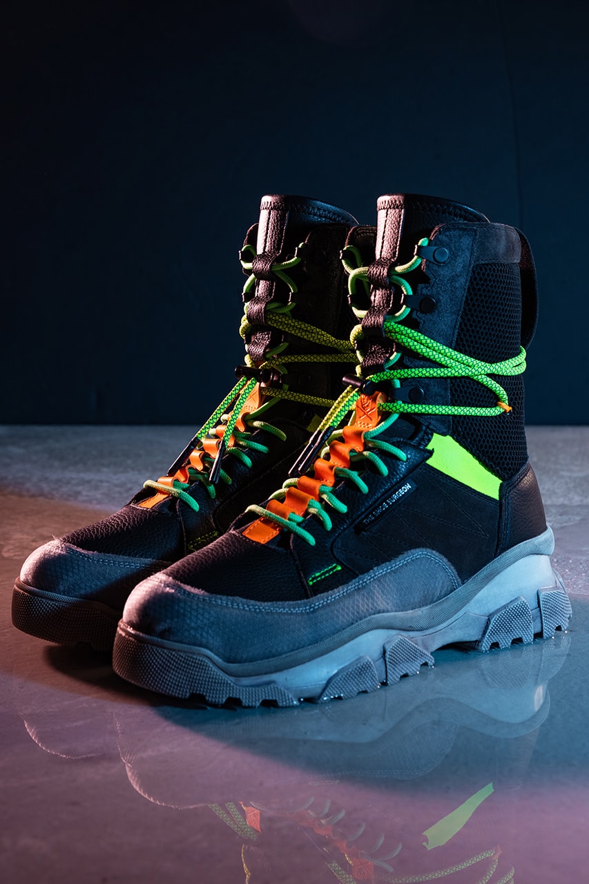 The Shoe Surgeon x Oakley Coyote Boot Collab release information black neon laces