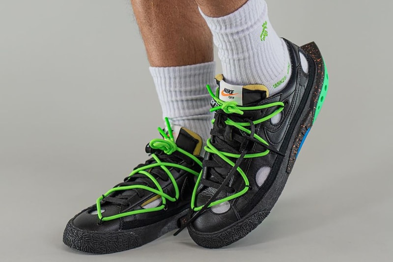off white nike blazer low black green blue DH7863 001 release info date store list buying guide photos price 