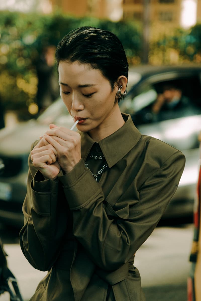 Paris Fashion Week SS22 Women Street Style Looks pfw louis vuitton balenciaga givenchy miu miu thom browne fashion Paris Fashion Week SS22 Street Style Paris Fashion Week ss22 Street Style Shows off Masterful Layering and Oversized Tailoring streetstyle street style